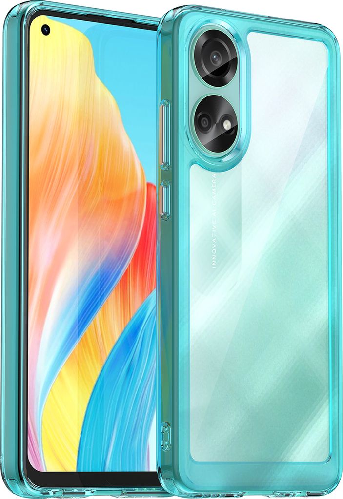Schutzhülle für Oppo A78 4G Klar Rückseite Stoßfeste TPU Silikon Bumper Hülle Hellblau