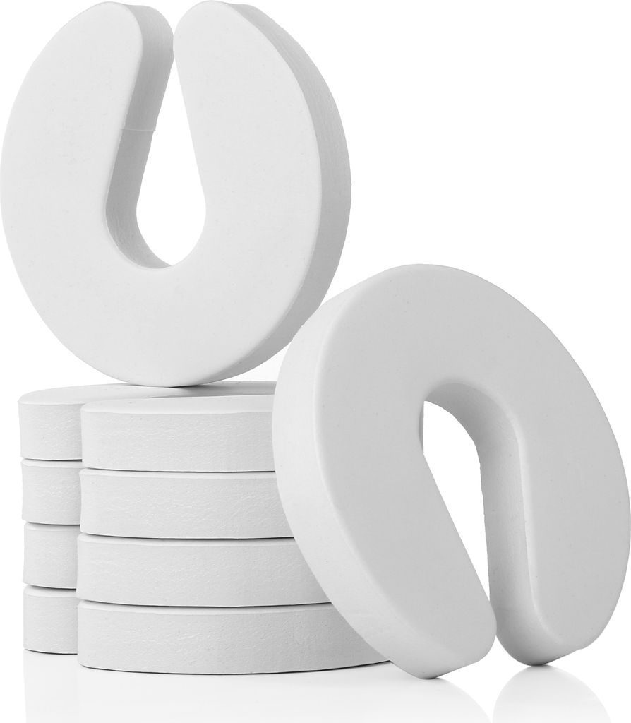 WELLGRO Klemmschutz - Schaumstoff Türstopper, 10 x 9,5 x 1,5 cm (LxBxH), weiß - Menge wählbar, Stückzahl:6 Stück