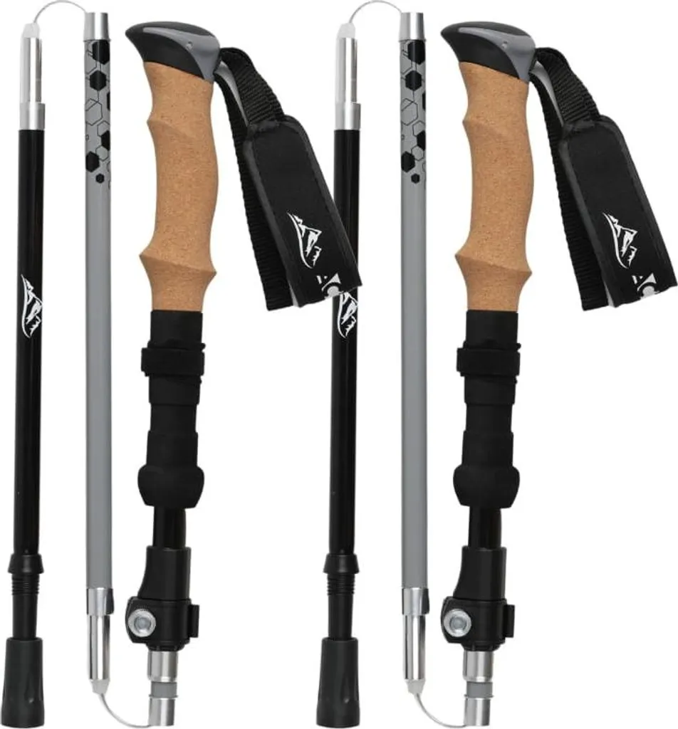 Bâtons de trekking gris Pliables K03 - Équipement de marche compact