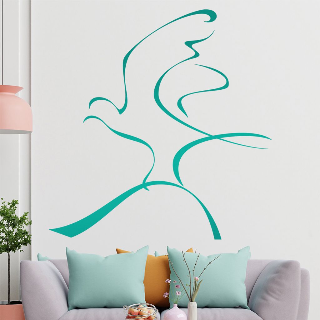 Taube Linien Wandtattoo in 6 Größen - Wandaufkleber Wall Sticker - Dekoration, Küche, Wohnzimmer, Schlafzimmer, Badezimmer