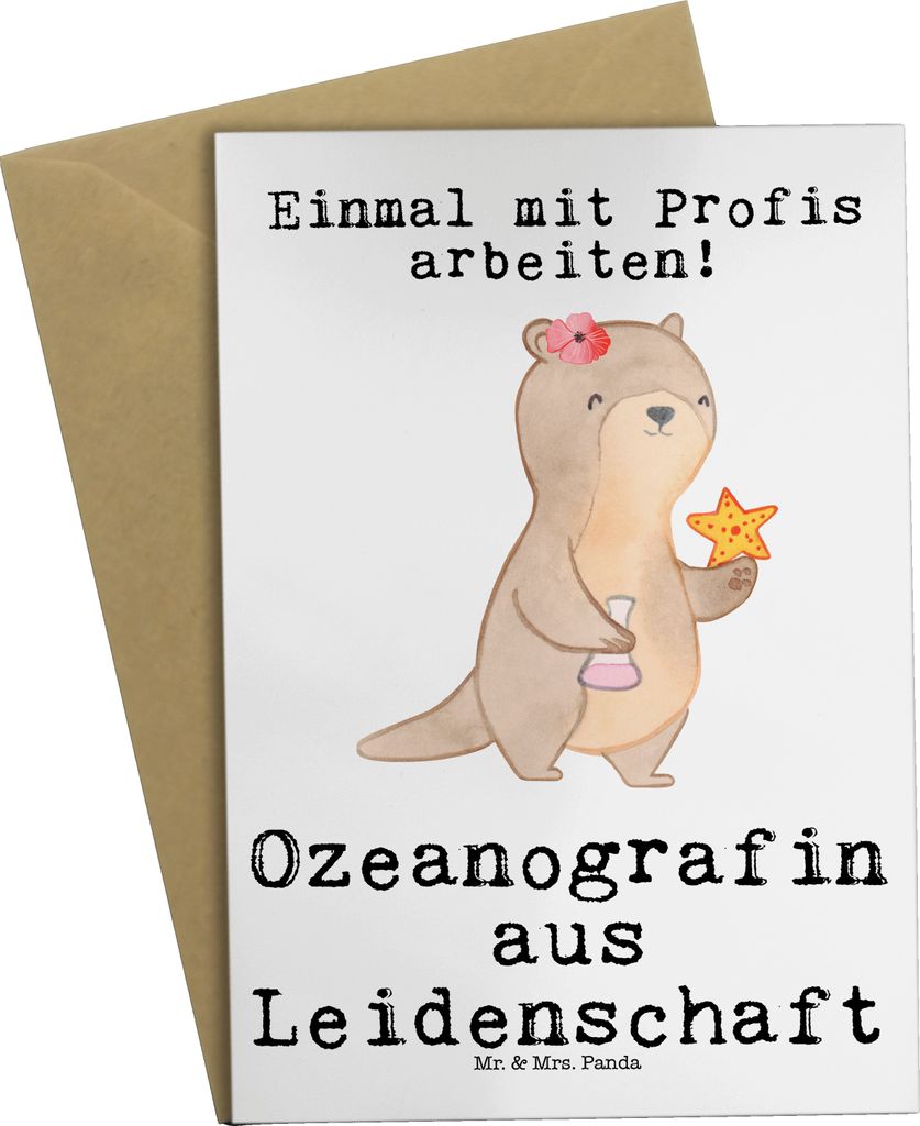 Mr. & Mrs. Panda babykarte Ozeanografin Leidenschaft - Weiß - Geschenk, einladungskarten, Spruch, glückwunschkarten, Lustig, weihnachtskarten, Wi...