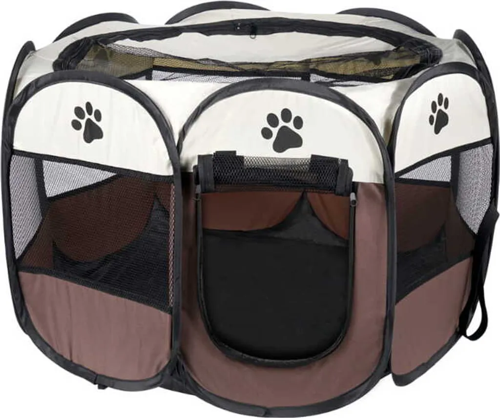 Recinto Valora 74x74x43 Marrone: Box Pieghevole per Cani e Gatti
