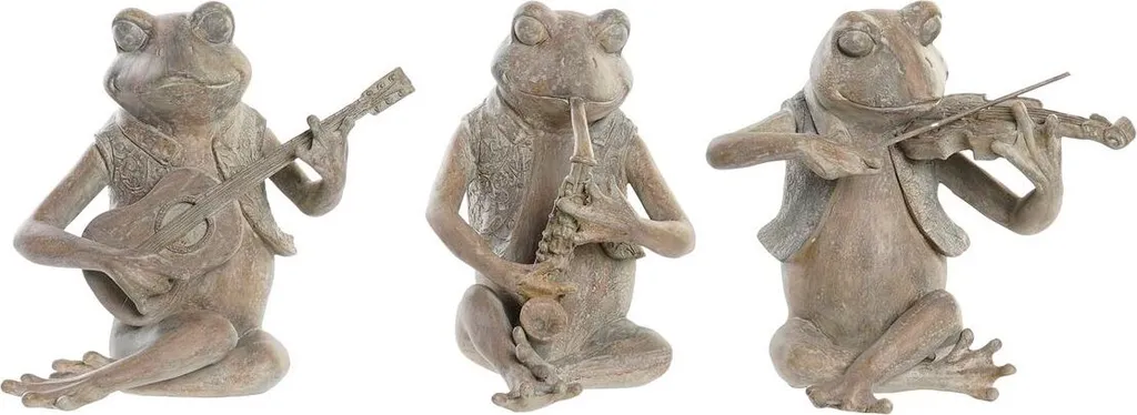 Décoration de Salon Grenouille Musicienne - Ensemble de 3 Statuettes 23cm