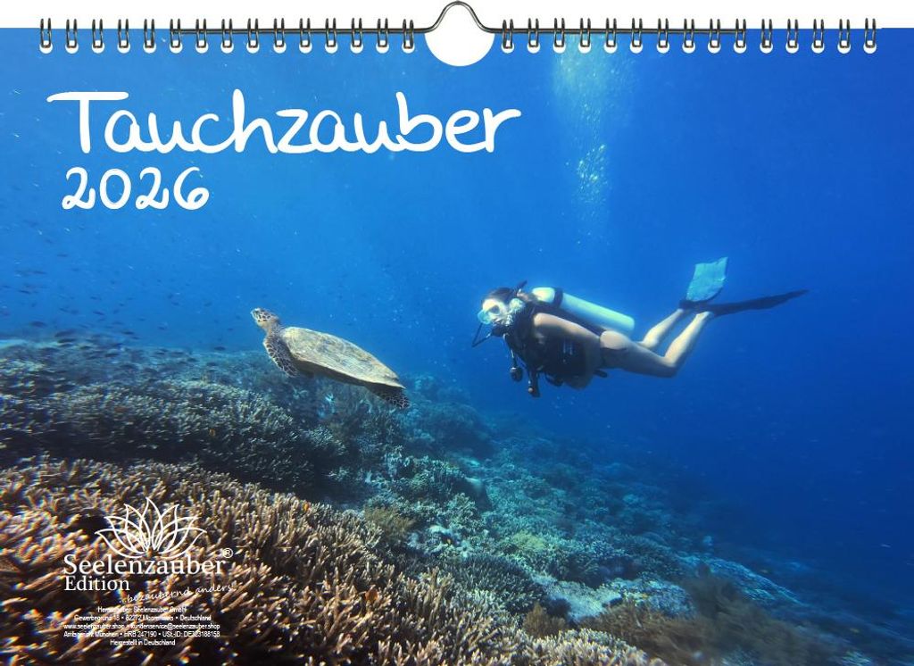 Tauchzauber DIN A4 Kalender für 2026 Unterwasser und tauchen
