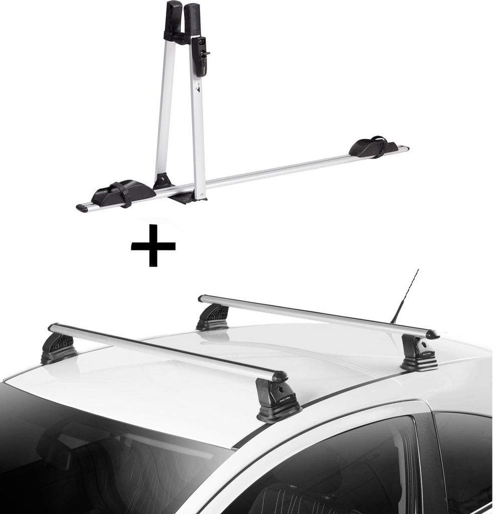 1x VDP Fahrradträger ALU Premium + Dachträger VDP EVO ALU kompatibel mit Opel Meriva A 5 Türer 2003-2010