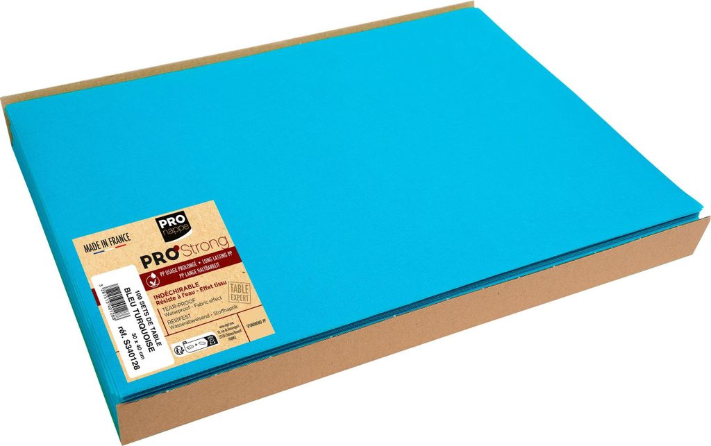 Pronappe 5x 100 Tischsets, Spunbond, einfarbig Format 30x40cm Türkis S340128I