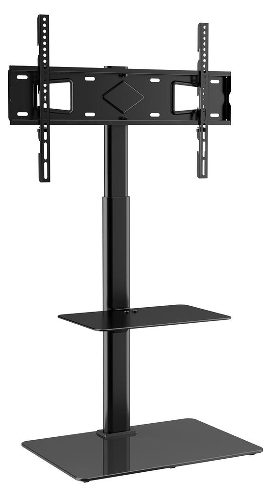 SucceBuy Schwenkbarer TV-Ständer für 32- bis 65-Zoll-Fernseher, höhenverstellbarer tragbarer Bodenständer mit stabilem Glasfuß, ideal für Sch...