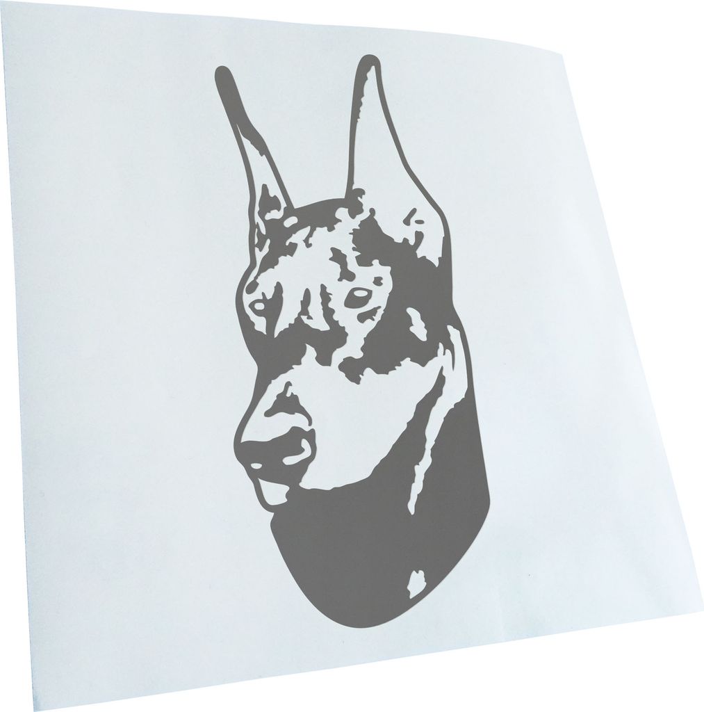 Kiwistar - Autoaufkleber - doberman pinscher Hund - Grau - 50x23cm - Aufkleber für Auto, Laptop, Fahrrad, LKW, Motorrad mehrfarbig JDM Decal Racing