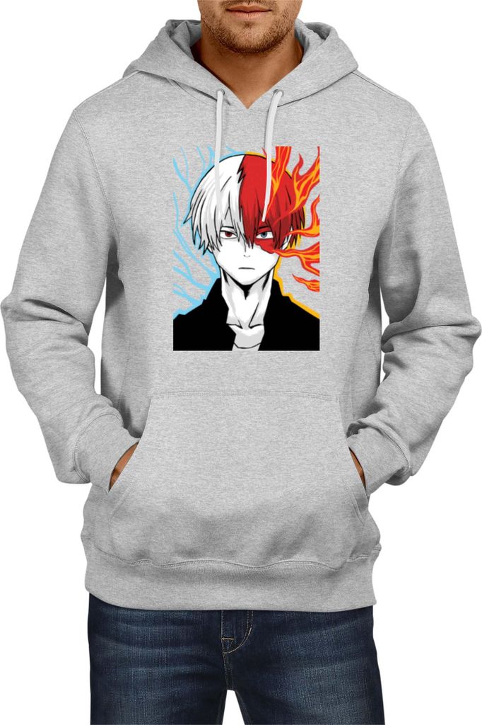 Herren Kapuzenpullover Manga Japan Anime Comics Animation My Hero Anime Academia 27, Man S / Grau