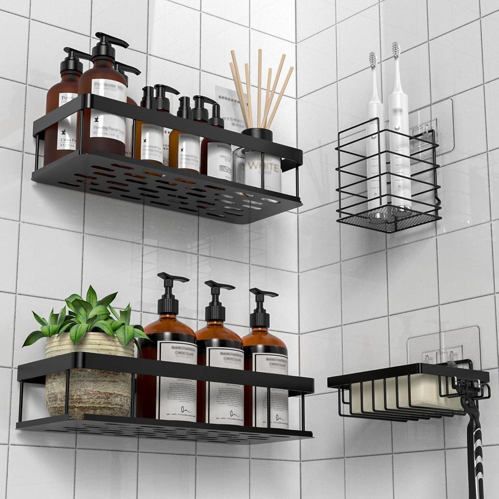 UUlioyer Tablette de douche sans perçage étanche noir 4 Image du produit 