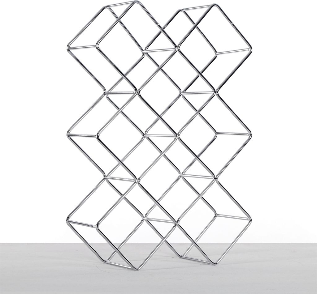 Weinflaschenhalter "QUADRAT" | Metall, silber, 46 cm | Produktbild 