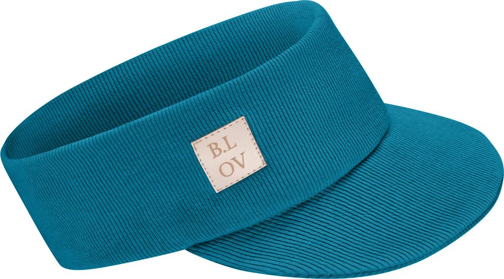 Bubalove | Kinder Stirnband mit Schirm | Meeresgrün | 48-52 cm, Baseball Cap | Stirnbander | Kappe, handgenähtes Baumwollstirnband