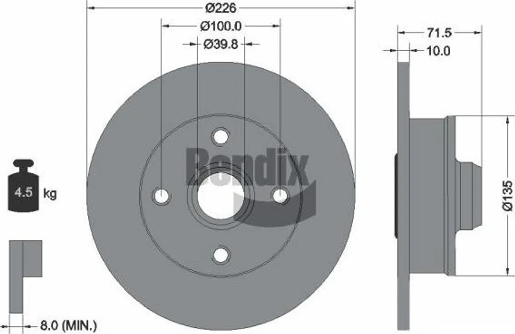 Disque de frein BENDIX anti-vibration pour Golf 3 et Polo 6N 6V