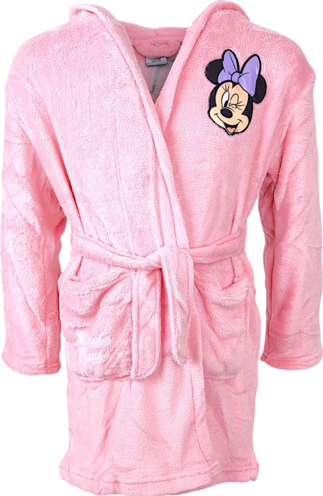 Kinder Bademantel mit Kapuze Disney Minnie Mouse Rosa 98 cm