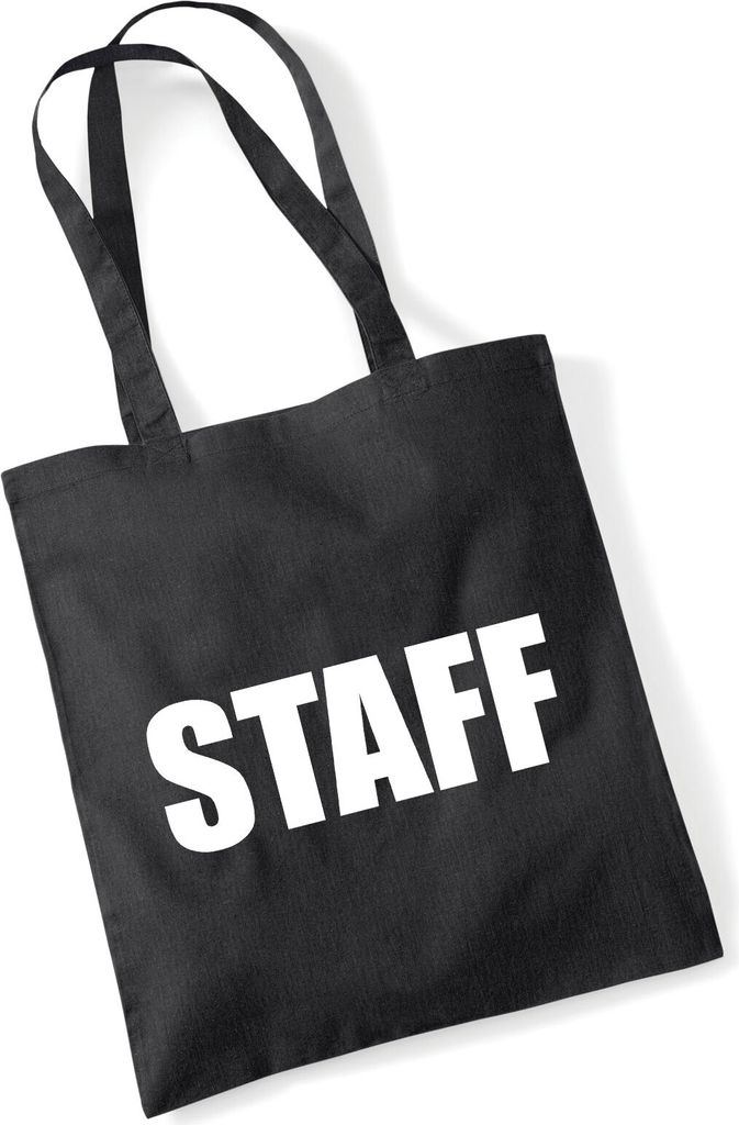 Huuraa Jutebeutel Staff Schriftzug Geschenk 10 Liter Black Baumwolle Staff Präsent