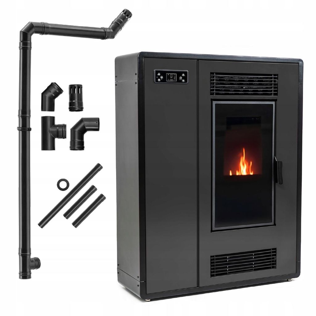 Pelletofen THUNDER ARIA-BLACK 11 kW Schwarz mit WLAN Produktbild 