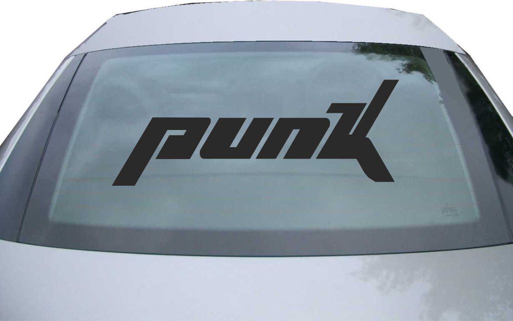 Indigos UG - Aufkleber Heckscheibe & Motorklappe DE7061 - schwarz - 600x486 mm - Punk Schriftzug Musikrichtung Style - Auto Scheiben Fenster Heckkl...