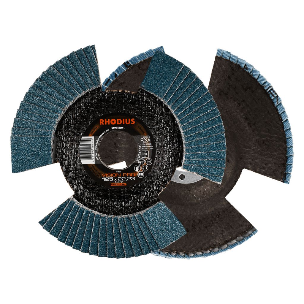 Rhodius 211304 VISION PRO PACK Flap disc Diameter 125 mm Bore diameter 22.23 mm 5 pc(s)