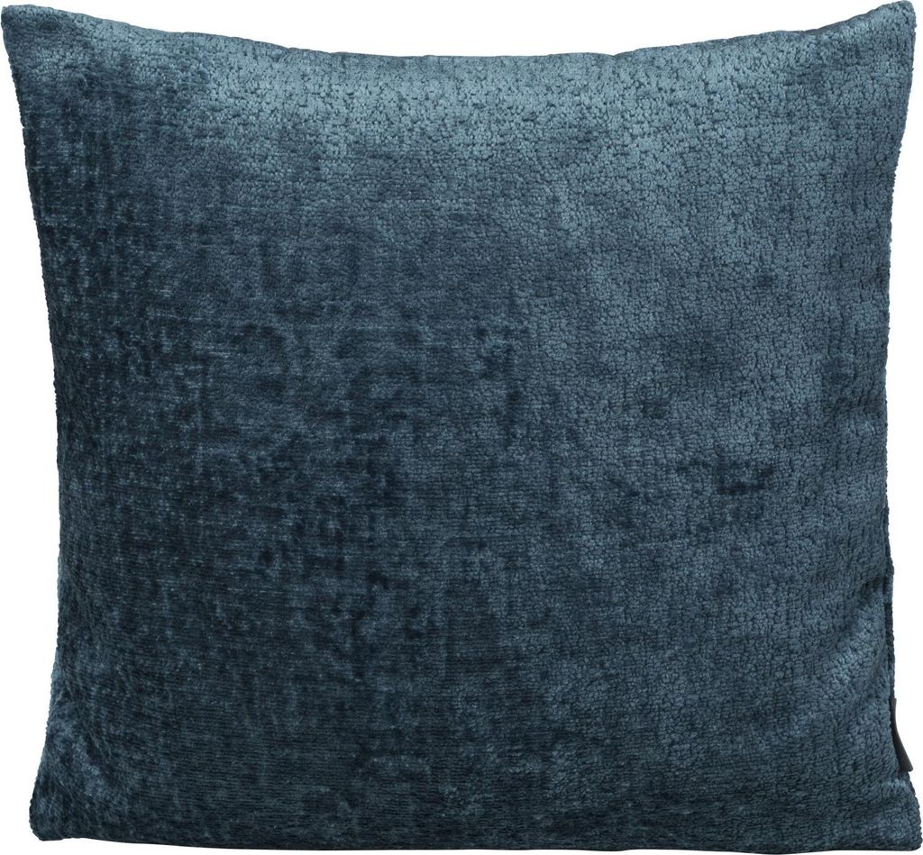 Pichler Chenille uni Kissenhülle 2er Set 40 x 40 cm BENISA Rechteck blau