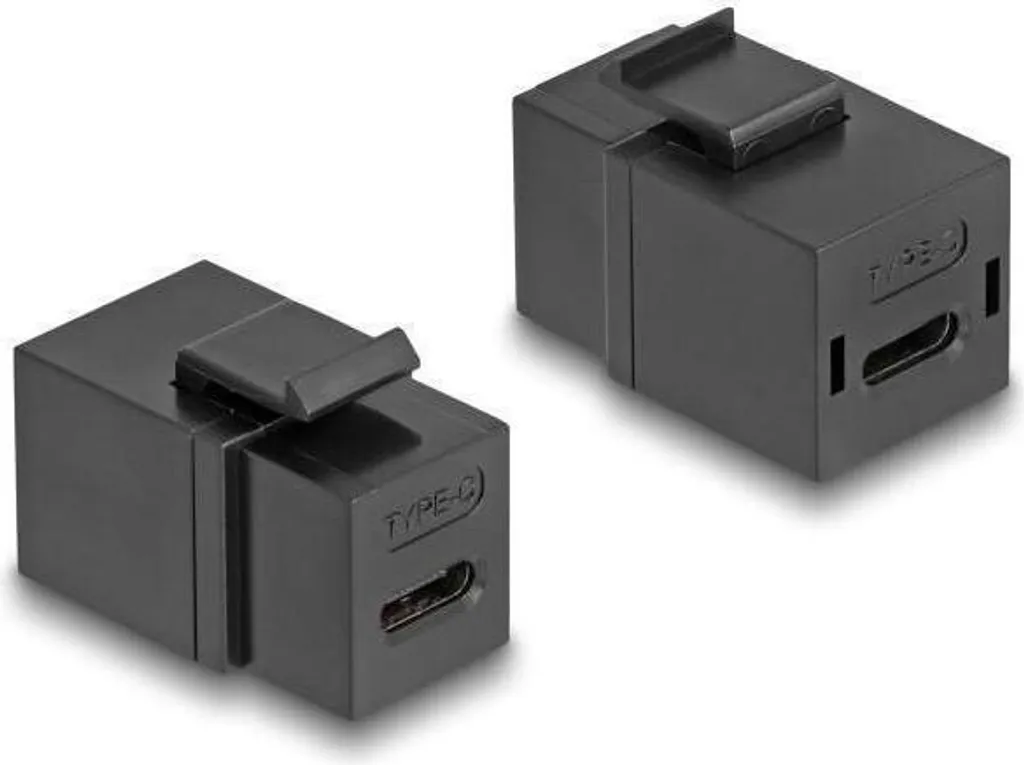 Modulo Keystone USB-C Delock Nero | Adattatore Passante per Progetti DIY
