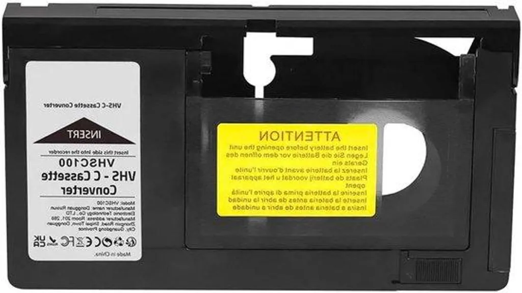Adaptateur VHS-C Noir - Boîtier pour Lire vos Cassettes sans Caméscope