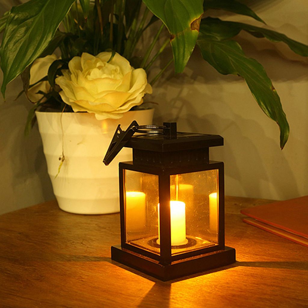 Topchances LED Solar Lantern Candle Gartendekoleuchten für außen, Solarlampe mit Kerzen für Außen Gartendeko Solar Gartenlaterne