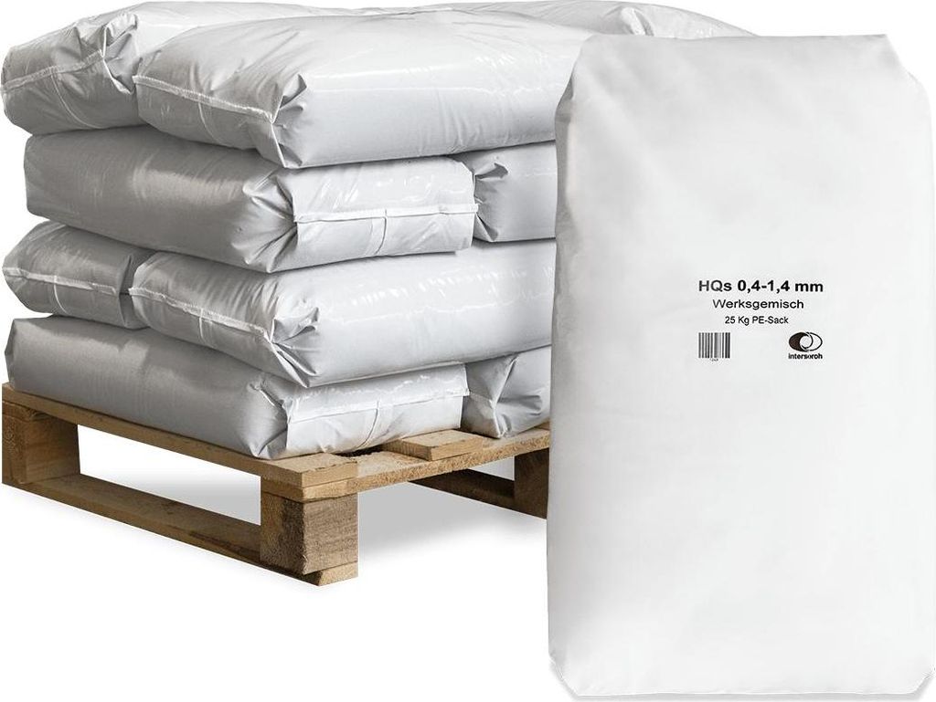 Galamio Quarzsand 0,4 - 1,4 mm 25kg x 12 Sack 300kg Palette Produktbild 