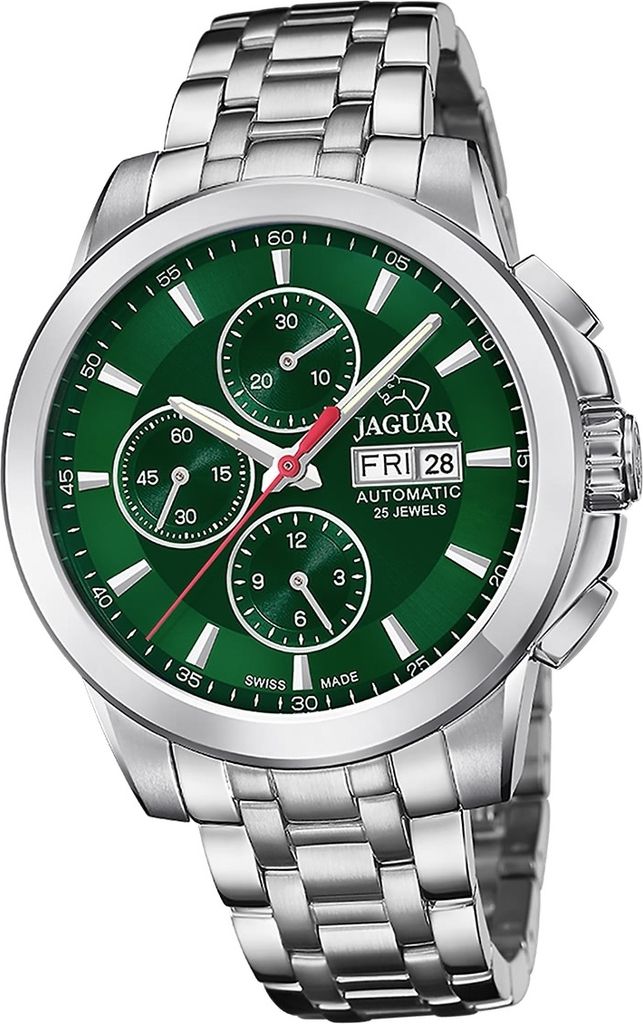 Jaguar Edelstahl Herren Uhr Chronograph Elegant Luxus silber Le Chronographe D2UJ978/5