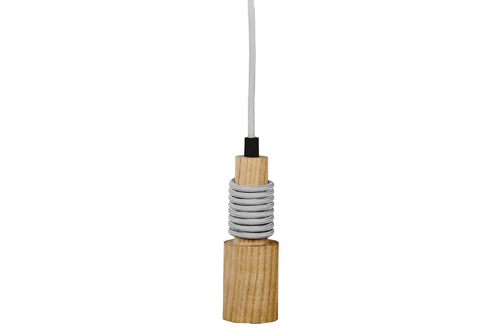 Douille E27 Suspendue en Bois - Solution Déco pour Plafonnier Moderne