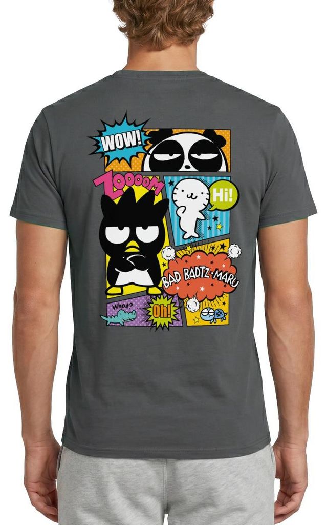 Spreadshirt Bad Badtz-Maru Mit Freunden Im Comic Stil Männer T-Shirt, M, Anthrazit