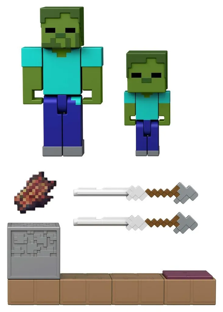 Figurine Minecraft Activation Mattel 3,25'' avec Mouvement de Combat