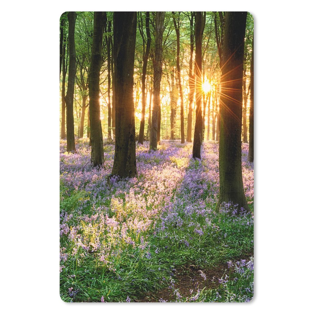 MuchoWow Mauspad Mousepad Wald - Blumen - Lavendel - Sonne - Lila - Natur 18x27 cm - Mousepads - Maus Mat - Pad - Mausunterlage