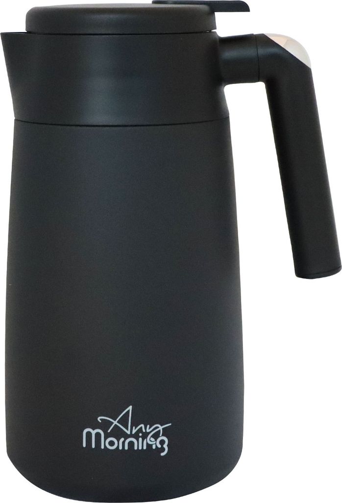 Any Morning Edelstahl-Thermoskanne, Vakuum-Thermoskanne, auslaufsicherer isolierter Kaffee-Isolierkanne, Heiß- und Kaltgetränkespender Doppelwand...