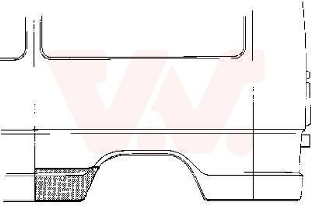VAN WEZEL Seitenwand Reparaturblech passend für MERCEDES-BENZ T1 Kasten (602) T1 Bus (601) T1 Kastenwagen (601, 611) T1 Bus (602)
