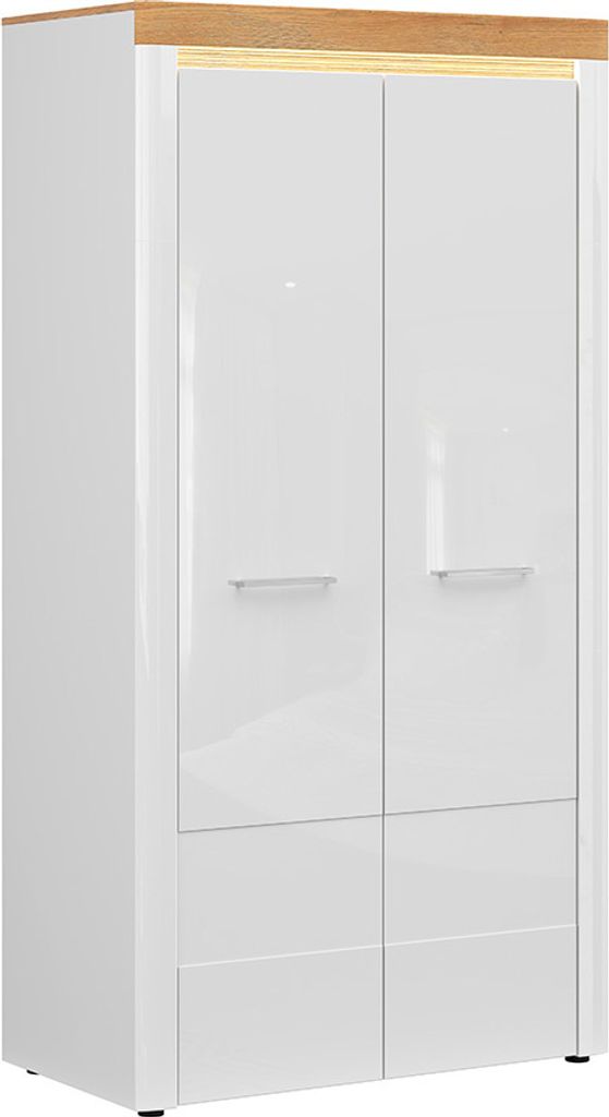 BLACK RED WHITE Kleiderschrank Horton | Kleiderschrank Schrank Garderobe | 56 x 106,5 x 205 cm, Weiss