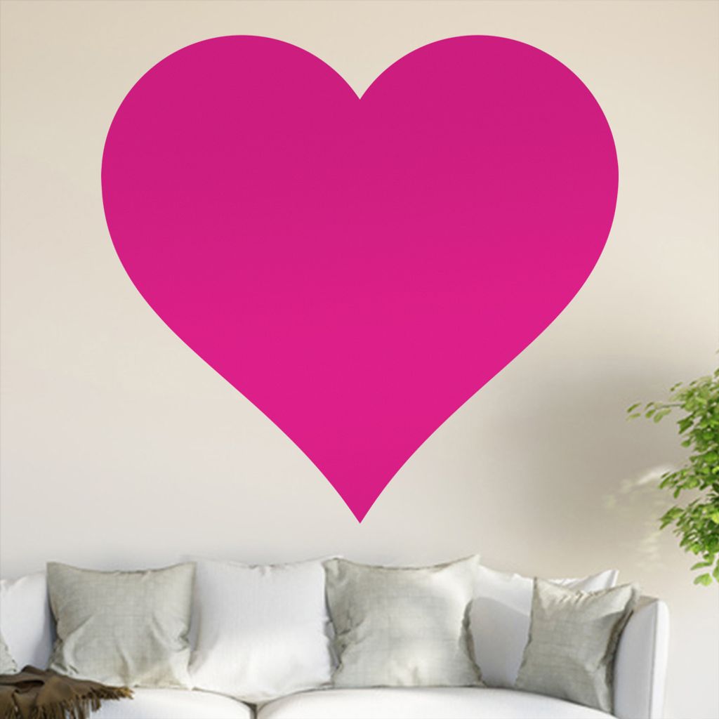 Herz Wandtattoo in 6 Größen - Wandaufkleber Wall Sticker - Dekoration, Küche, Wohnzimmer, Schlafzimmer, Badezimmer
