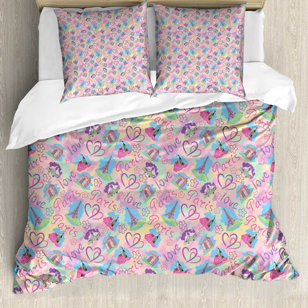 Copripiumino ABAKUHAUS 200x200 Vintage Pastel Pink & Blue