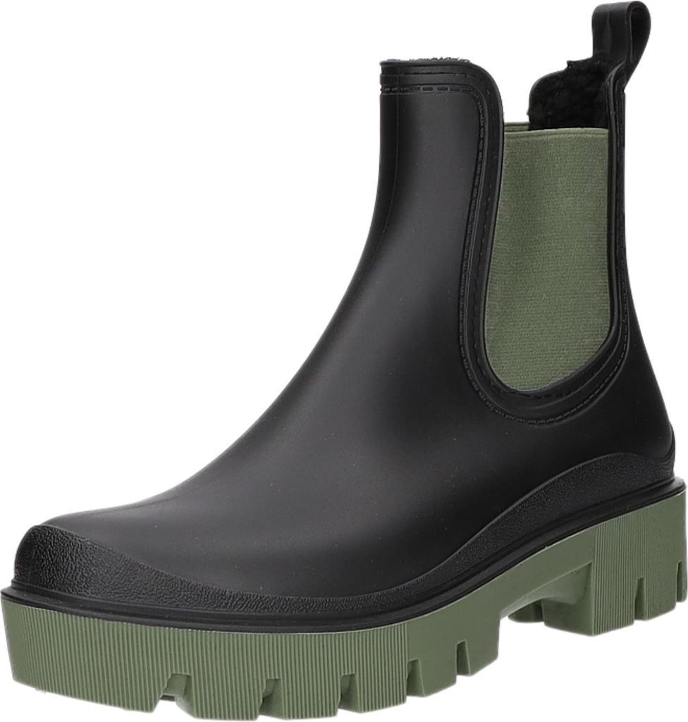 Jewels of Style Damen-Gummistiefel Schwarz-Oliv-Grün, Farbe:schwarz, EU Größe:40