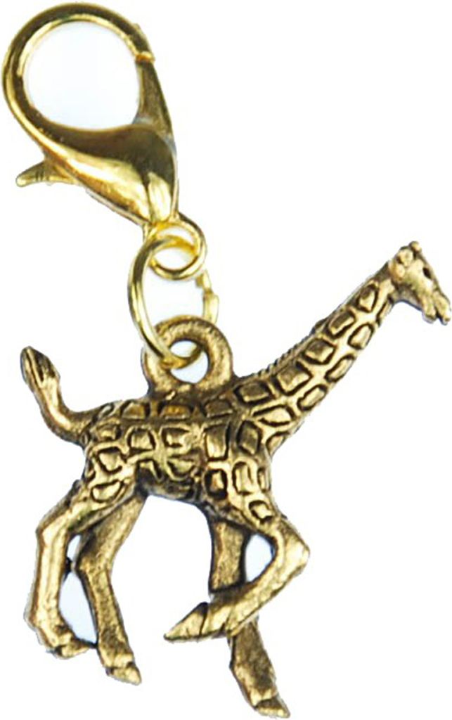Giraffe Charm Zipper Pull Anhänger Miniblings Tier filigran Steppe Afrika golden