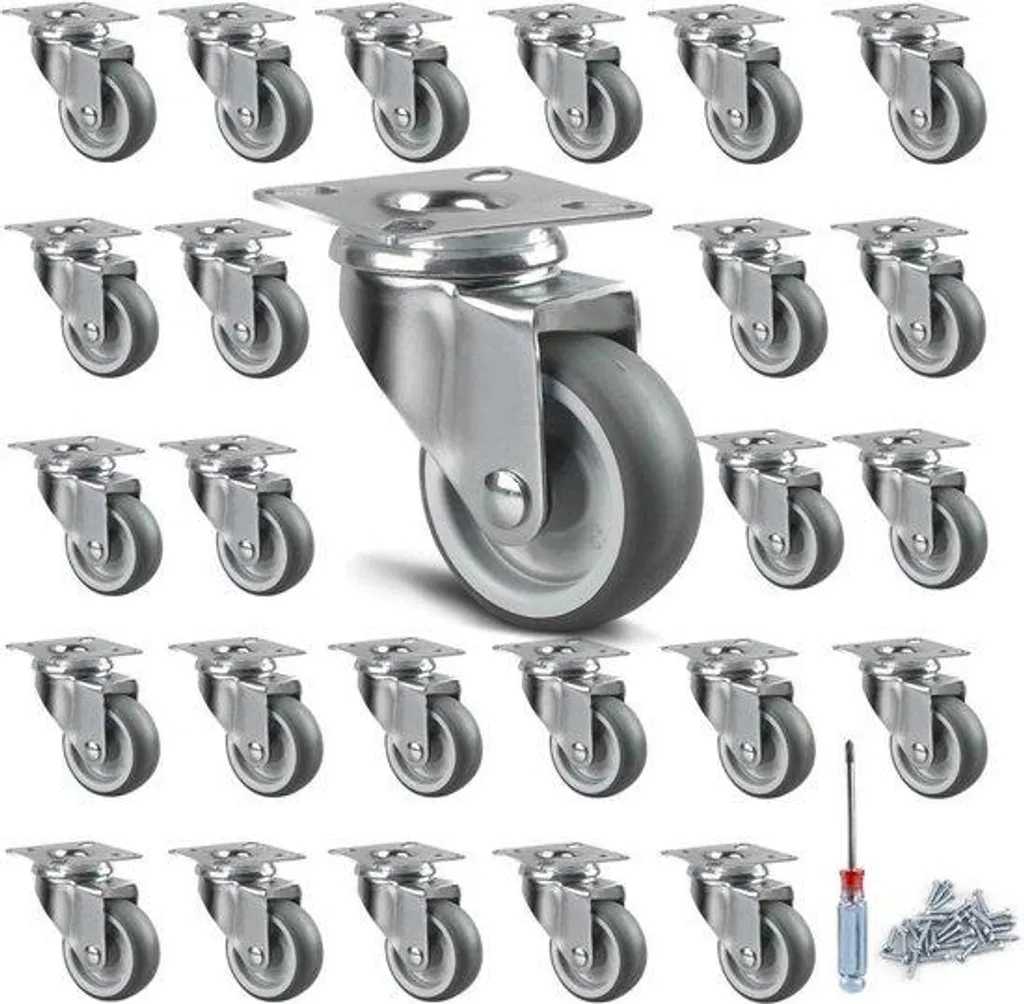Roulettes pivotantes Charge 50kg Diamètre 50mm Lot de 24 en Acier
