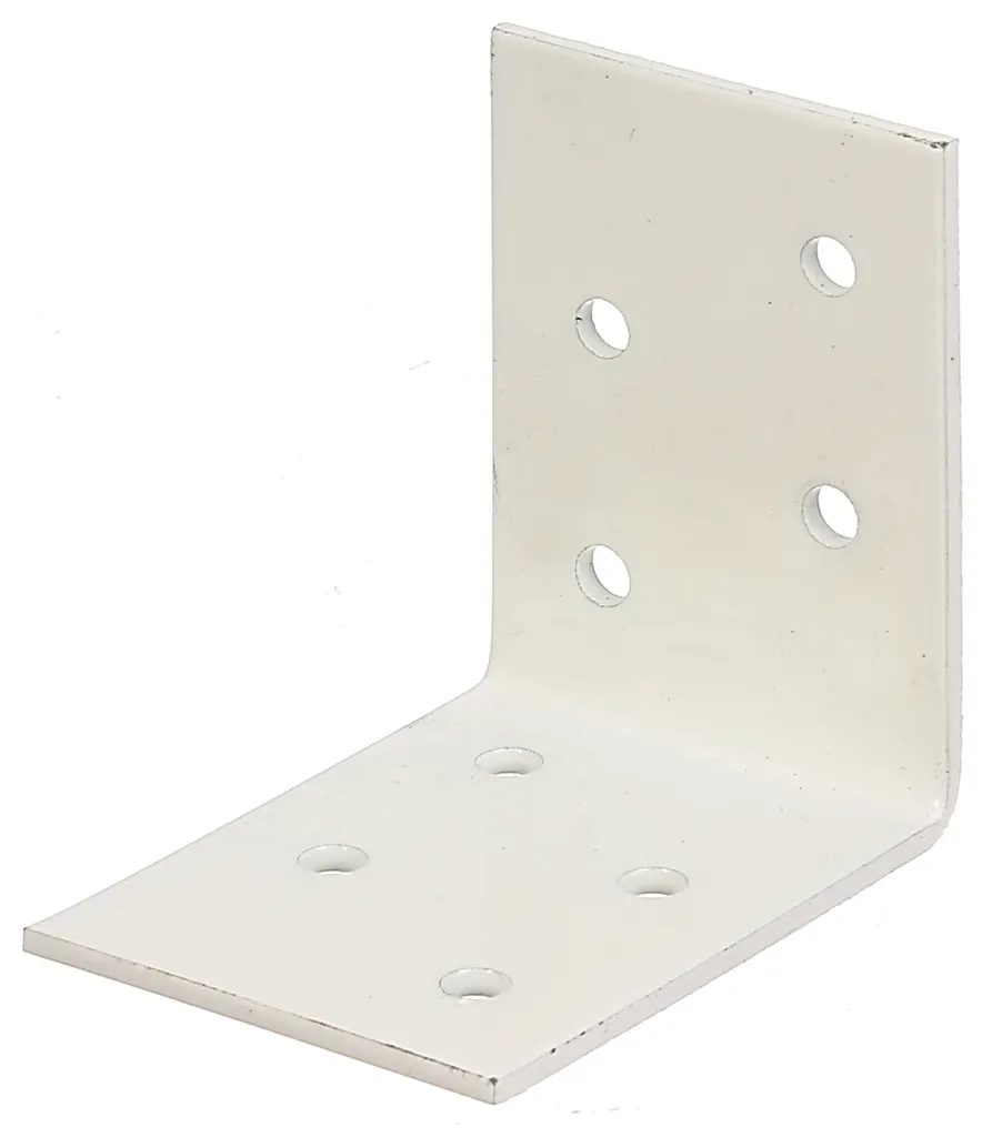 Raccord d'angle en acier galvanisé blanc 50x50 mm Alberts - 50 unités