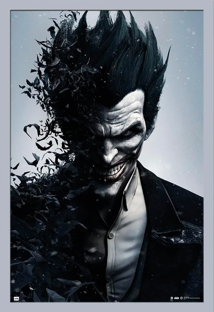 Set Joker Arkham Origins Poster Maxi 61x91,5 e Cornice MDF Shinsuke