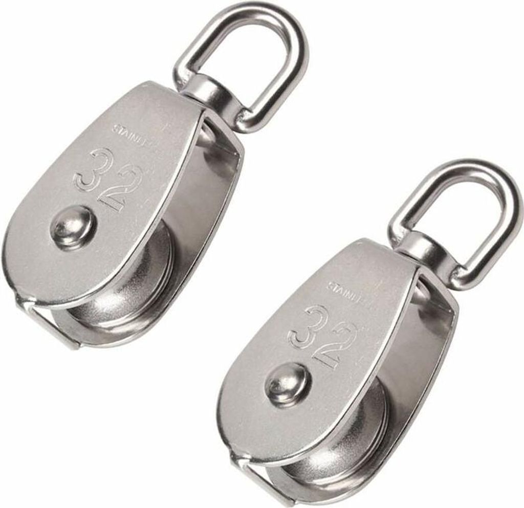 Stück 32-mm-Einzelrollen aus Edelstahl 304, Tragfähigkeit 250 kg – Silber