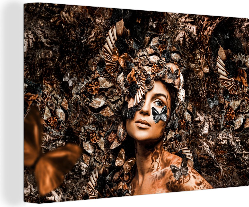 OneMillionCanvasses - Leinwandbilder - 150x100 cm, Frau - Luxus - Pflanzen, Wandbilder Kunstdruck Wanddekoration - Foto auf Leinwand - Gemälde a...