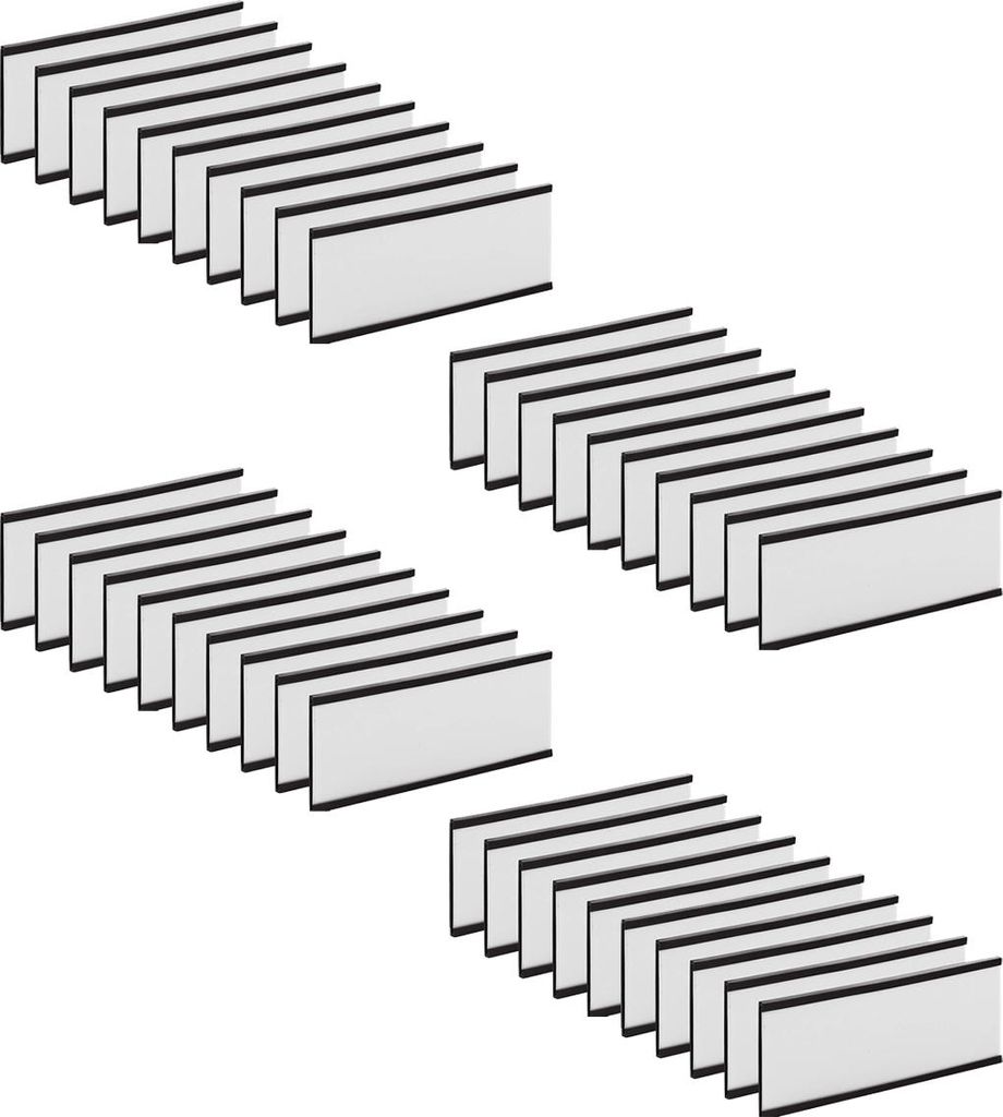40 Stück magnetische Etikettenhalter, beschreibbare Magnete für Schule, Büro, Whiteboards, Kühlschränke & Magnettafeln, 40×100 mm