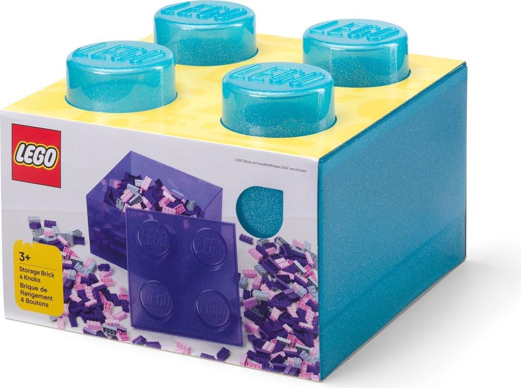 LEGO Stein-Aufbewahrungsbox Hellblau Transparent – Praktische Aufbewahrung für kreative Baumeister - 5009340 2 Teile