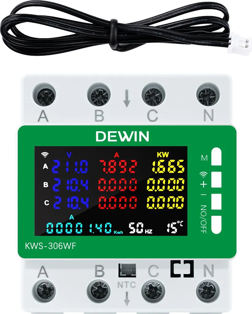 Compteur de consommation électrique triphasé WiFi pour domotique 80A