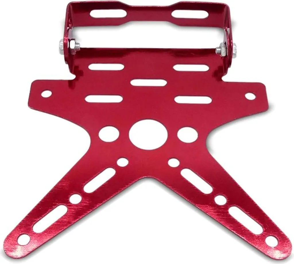 Support de plaque d'immatriculation NH7 rouge en aluminium CNC robuste
