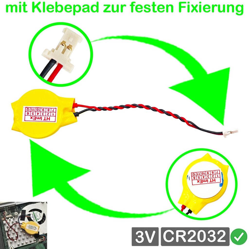 CR2032 RTC BIOS CMOS Batterie Battery akku kompatibel für Acer Spin 3 SP314-52