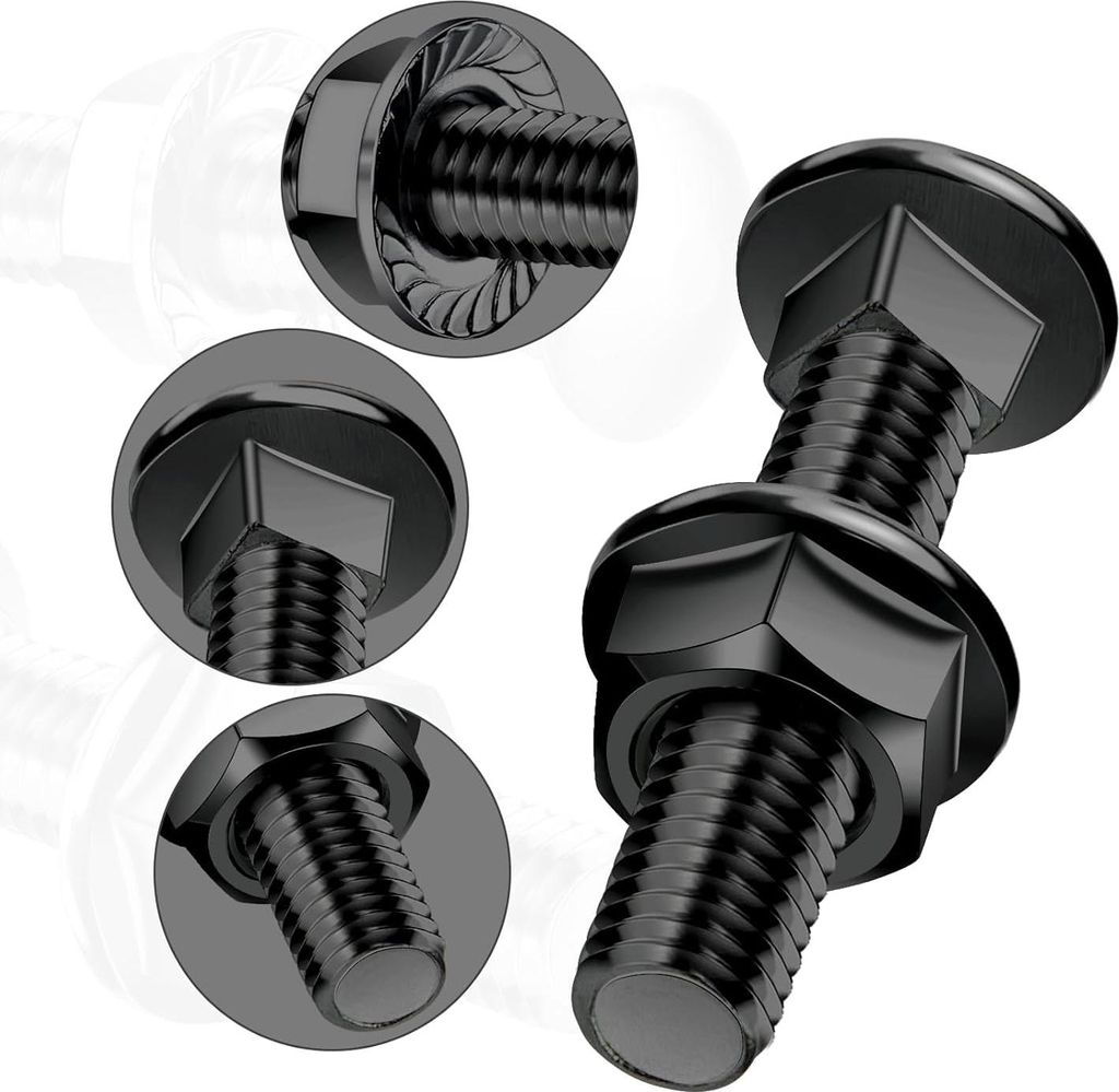 25 Stück Slotschrauben M8 x 50 schwarz oxidiert - Sechskant-Flanschmutter - rostfreier Stahl A2 - langlebige Befestigungsmaterialien